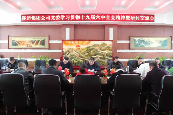 隴運集團(tuán)公司黨委召開學(xué)習(xí)貫徹黨的十九屆六中全會精神暨研討交流會議